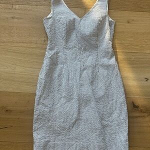 Theory striped dress v neck 6 women’s blue white